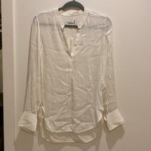 VINCE sheer white blouse